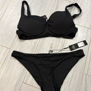 Fashion Nova Black Underwire Bikini Set